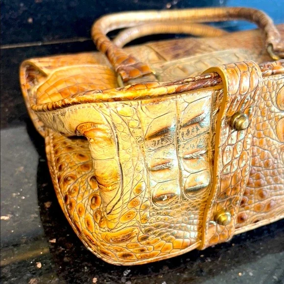 Brahmin Brown Crocodile-Embossed Satchel - Picture 6 of 16